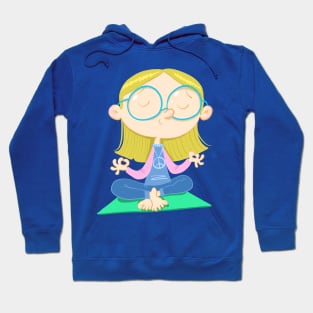 girl with glasses practices yoga Hoodie